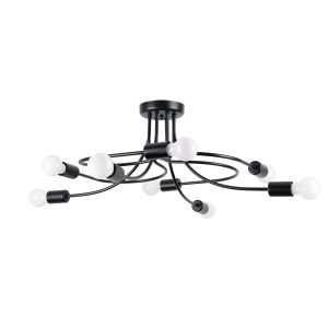 Lampa sufitowa STRATO czarna 8xE27x15W wym:28x58x58cm IP20 Pure Lume 1021193