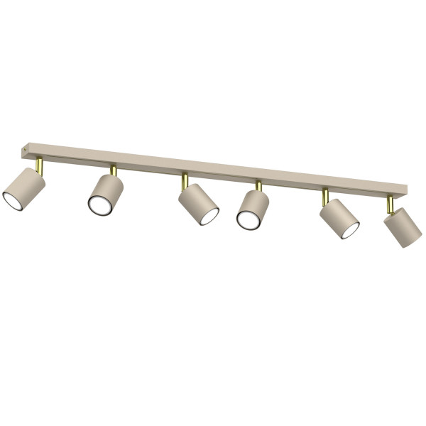 Lampa sufitowa Striper kremowo-złoty połysk 6xGU10x8W IP20 Luminex 1032154