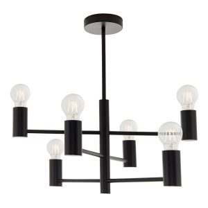 Lampa sufitowa STUDIO asymetryczna czarna matowa 6xE27x40W IP20 Endon 988597