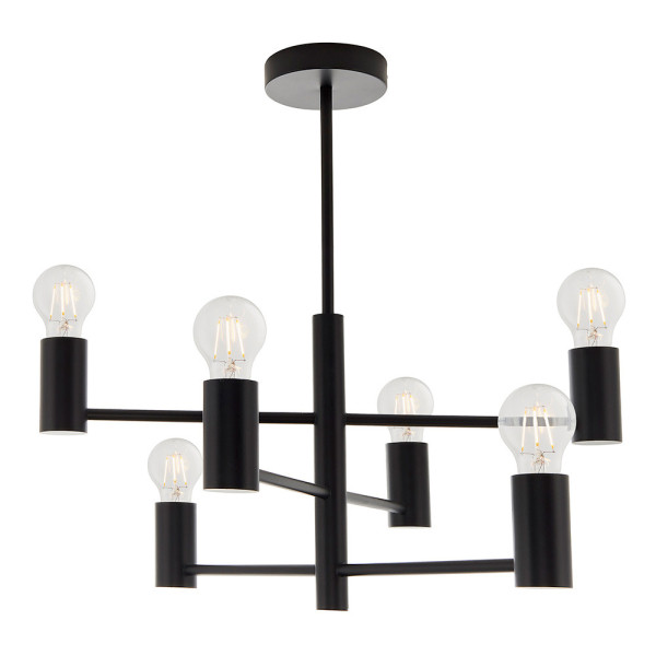 Lampa sufitowa STUDIO asymetryczna czarna matowa 6xE27x40W IP20 Endon 988597