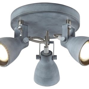 Lampa sufitowa szara ASH 3xGU10x40W wym: 15x30x30 cm Candellux 215818