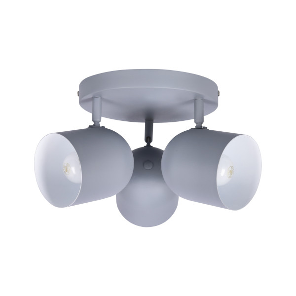 Lampa sufitowa szara AZURO 3xE27x40W wym: 18x32x32 cm Candellux 924411