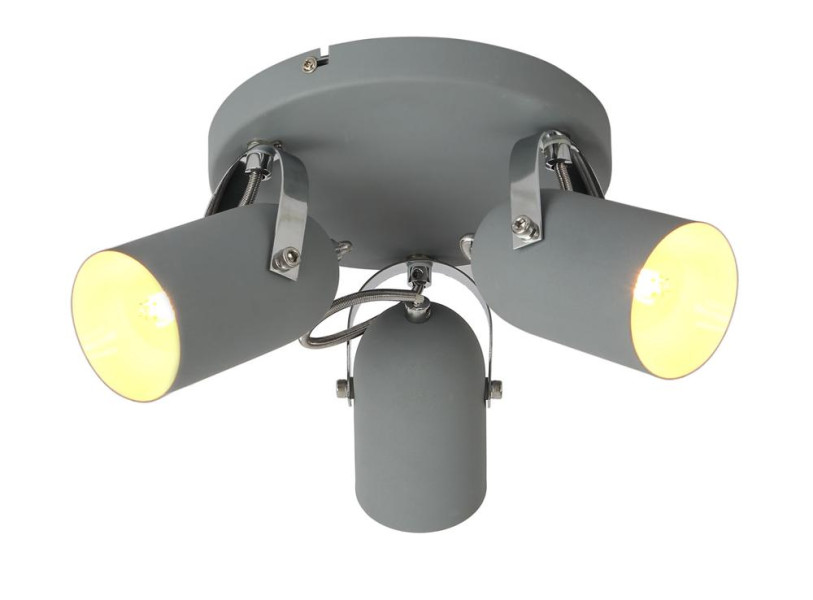 Lampa sufitowa szara GRAY 3xE14x40W wym: 17x32x32 cm Candellux 925421
