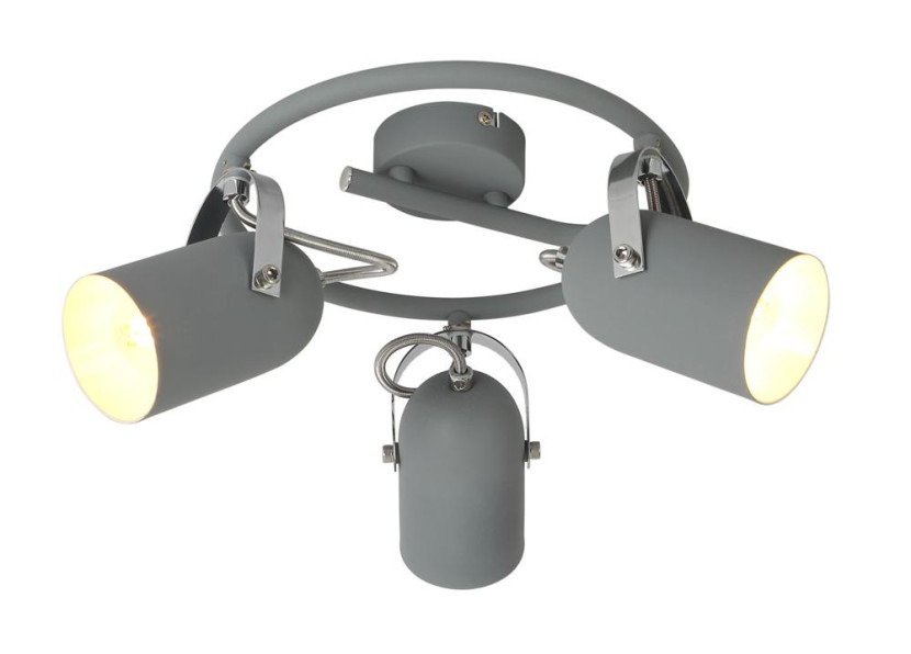 Lampa sufitowa szara GRAY 3xE14x40W wym: 18x42x42 cm Candellux 925422