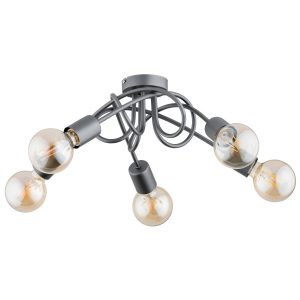 Lampa sufitowa szara INTER 5xE27x15W wym: 20x51x51 cm Alfa 863740 Lampa sufitowa szara INTER 5xE27x15W wym: 20x51x51 cm Alfa 863740