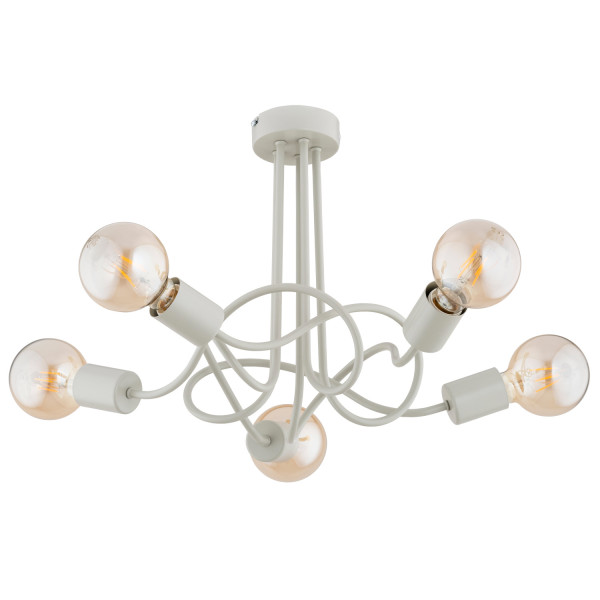 Lampa sufitowa szara WINGO 5xE27x15W wym: 36x51x51 cm Alfa 818134