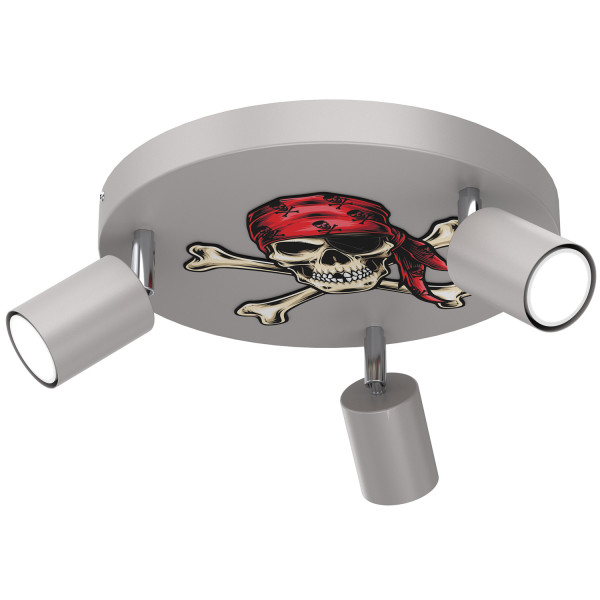 Lampa sufitowa szaro-czerwona-kremowa Fun 3xGU10x8W Luminex 863576