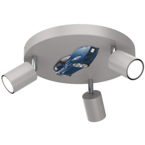 Lampa sufitowa szaro-niebieska-czarna Fun 3xGU10x8W Luminex 863573 Lampa sufitowa szaro-niebieska-czarna Fun 3xGU10x8W Luminex 863573