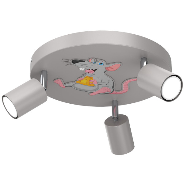 Lampa sufitowa szaro-różowa-żółta Fun 3xGU10x8W wym: 10,5x30x30 cm Luminex 863556