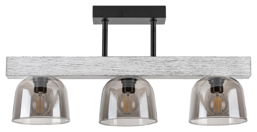 Lampa sufitowa szary dąb-szkło dymne Cardamom 3xE14x40W Rabalux 860593