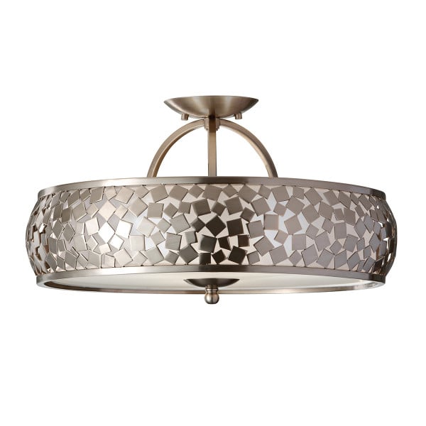 Lampa sufitowa szczotkowana stal Zara 3xE27x60W Feiss 860779