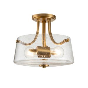 Lampa sufitowa szczotkowany mosiądz Hollister 2xE27x60W Quoizel 863658 Lampa sufitowa szczotkowany mosiądz Hollister 2xE27x60W Quoizel 863658