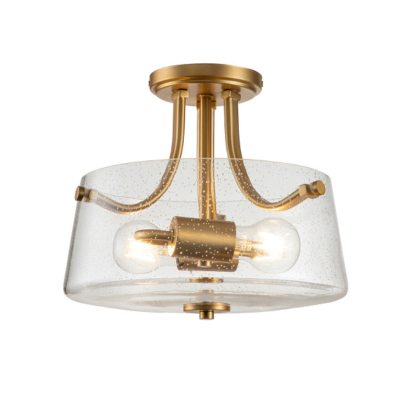 Lampa sufitowa szczotkowany mosiądz Hollister 2xE27x60W Quoizel 863658