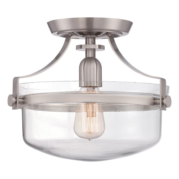 Lampa sufitowa szczotkowany nikiel Penn Station 1xE27x60W Quoizel 821570