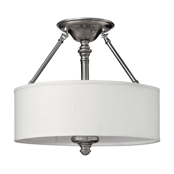 Lampa sufitowa szczotkowany nikiel Sussex 3xE27x60W Hinkley 859355