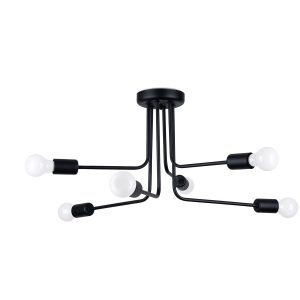 Lampa sufitowa TANDRA czarna 6xE27x15W wym:33x68x68cm IP20 Pure Lume 1021135