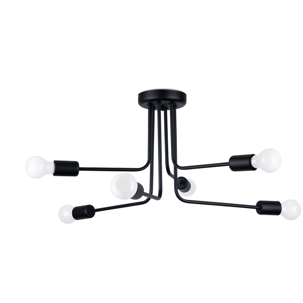 Lampa sufitowa TANDRA czarna 6xE27x15W wym:33x68x68cm IP20 Pure Lume 1021135