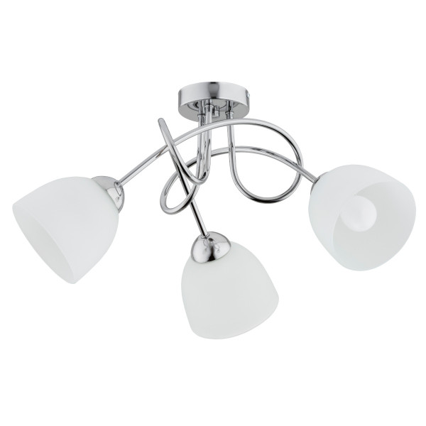Lampa sufitowa TECTUS szklane klosze chromowana biała 3xE27x15W IP20 Alfa 942395