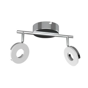 Lampa sufitowa THEMA biała chromowana LED 2x10W 3000K 650lm Candellux 924279 Lampa sufitowa THEMA biała chromowana LED 2x10W 3000K 650lm Candellux 924279
