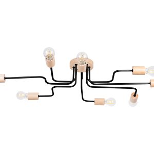 Lampa sufitowa Timbo 8-punktowa stalowa czarna 439307 Lampa sufitowa Timbo 8-punktowa stalowa czarna 439307