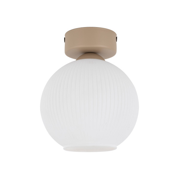 Lampa Sufitowa Tk Lighting Virlo Biała Ryflowana Beżowy Plafon 994251