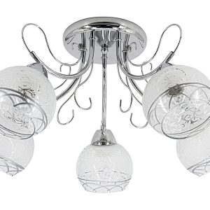 Lampa sufitowa Togo 5-punktowa metalowa srebrna 55357 Lampa sufitowa Togo 5-punktowa metalowa srebrna 55357