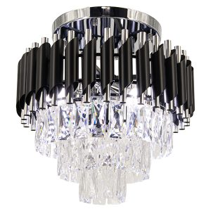 Lampa sufitowa Toledo 4-punktowa metalowa czarno-srebrna 1077852 Lampa sufitowa Toledo 4-punktowa metalowa czarno-srebrna 1077852
