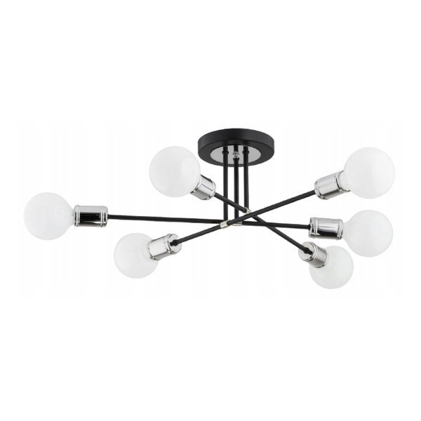 Lampa sufitowa TOLEDO czarna-chromowana 6xE27x15W wym:22x57x57cm IP20 Alfa 1020236