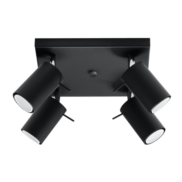 Lampa sufitowa TORQUE czarna-chromowana 4xGU10x40W IP20 Pure Lume 1019615