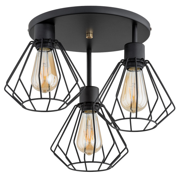 Lampa sufitowa TUET czarna 3xE27x15W IP20 Alfa 942572