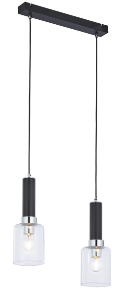 Lampa sufitowa TULUZA czarna-chromowana 2xE27x15W IP20 Jupiter 1004502