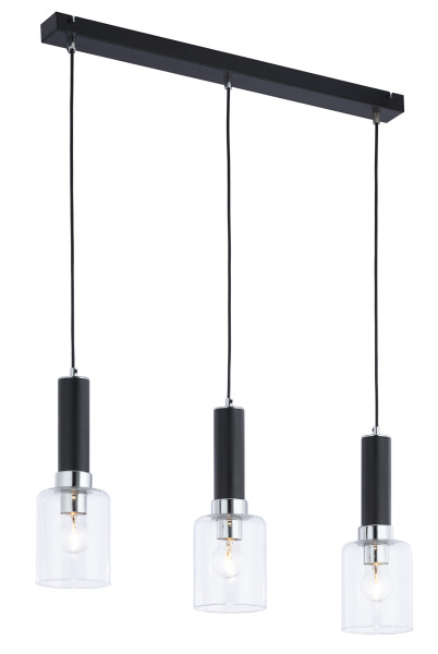 Lampa sufitowa TULUZA czarna-chromowana 3xE27x15W IP20 Jupiter 1004419