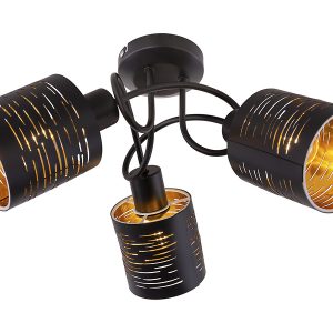 Lampa sufitowa Tunno 3-punktowa z tworzywa sztucznego czarna 53449