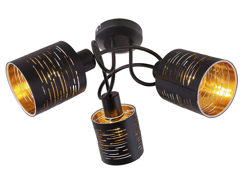 Lampa sufitowa Tunno 3-punktowa z tworzywa sztucznego czarna 53449