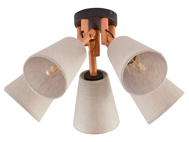 Lampa sufitowa Vaio 5-puntowa drewniana beżowa 56246