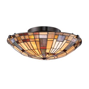 Lampa sufitowa valiant brązowo-multikolor INGLENOOK 2xE27x60W Quoizel 859297 Lampa sufitowa valiant brązowo-multikolor INGLENOOK 2xE27x60W Quoizel 859297