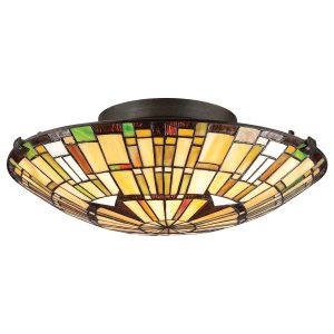 Lampa sufitowa valiant brązowo-multikolor REED 2xE27x60W Quoizel 860631 Lampa sufitowa valiant brązowo-multikolor REED 2xE27x60W Quoizel 860631