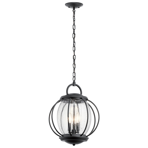 Lampa sufitowa Vandalia teksturowana czerń 3xE14x40W IP44 Kichler 931244