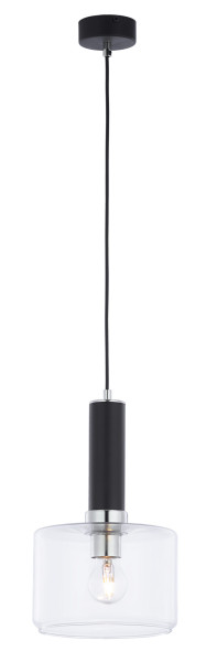 Lampa sufitowa VANES czarno-przezroczysta-chromowana 1xE27x15W Jupiter 1004427
