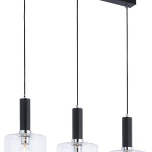 Lampa sufitowa VANES czarno-przezroczysta-chromowana 3xE27x15W Jupiter 1004483 Lampa sufitowa VANES czarno-przezroczysta-chromowana 3xE27x15W Jupiter 1004483