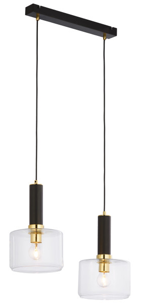 Lampa sufitowa VANES czarno-przezroczysta-złota 2xE27x15W IP20 Jupiter 1004389