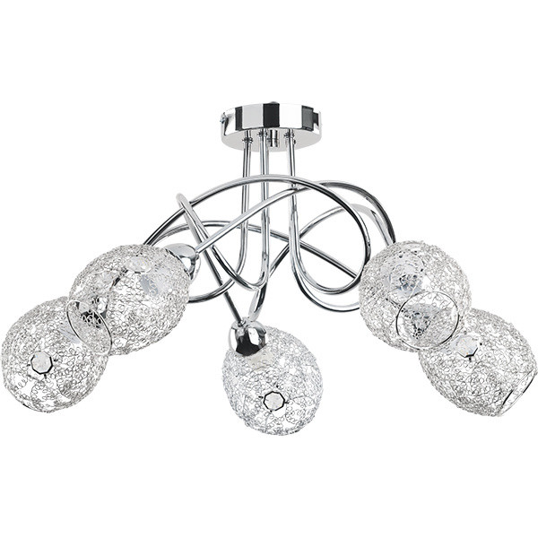 Lampa sufitowa VERA chromowana 5xE14x10W wym:31x54x54cm IP20 Alfa 1020281