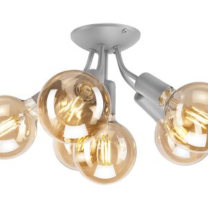 Lampa sufitowa Viggo 6-punktowa stalowa szara 54662