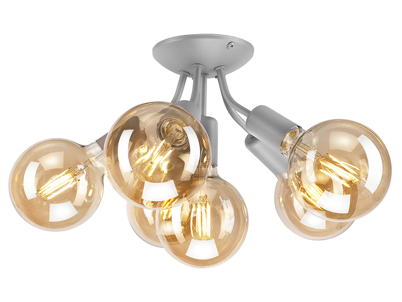 Lampa sufitowa Viggo 6-punktowa stalowa szara 54662
