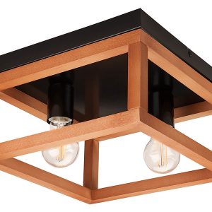 Lampa sufitowa Villy 2-punktowa drewniana brązowa 121368