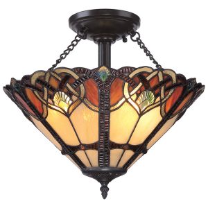 Lampa sufitowa vintage brąz Cambridge 2xE27x60W Quoizel 860695