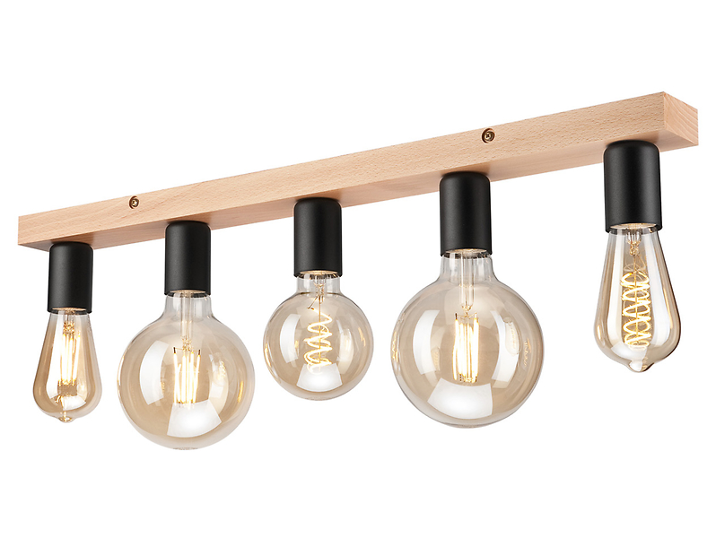 Lampa sufitowa Vito 5-punktowa drewniana beżowa 54668