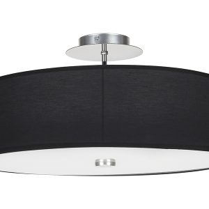 Lampa sufitowa Viviane Black 3-punktowa z tkaniny i szkła 13985 Lampa sufitowa Viviane Black 3-punktowa z tkaniny i szkła 13985