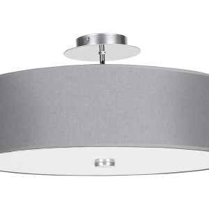 Lampa sufitowa Viviane Gray 3-punktowa z tkaniny i szkła 13984 Lampa sufitowa Viviane Gray 3-punktowa z tkaniny i szkła 13984