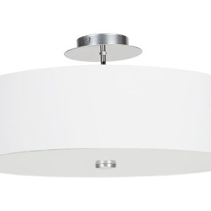 Lampa sufitowa Viviane White 3-punktowa z tkaniny i szkła 13987 Lampa sufitowa Viviane White 3-punktowa z tkaniny i szkła 13987